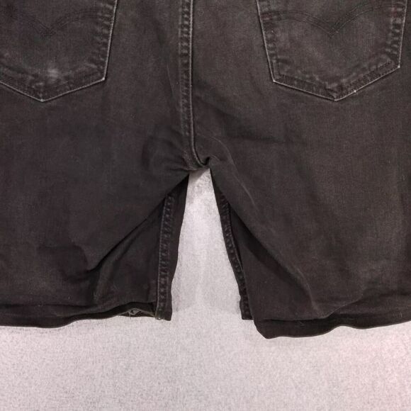 Levis Jean Shorts Mens Sz 38 x 9" Denim Black Cut Off Bermuda  Relaxed Denim - Picture 9 of 11
